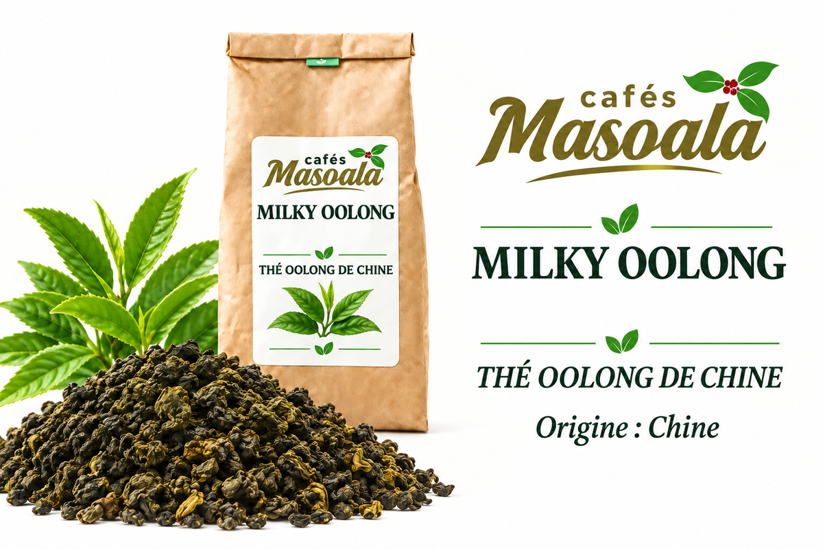 Sachet kraft Masoala Milky Oolong de Chine avec feuilles de thé oolong