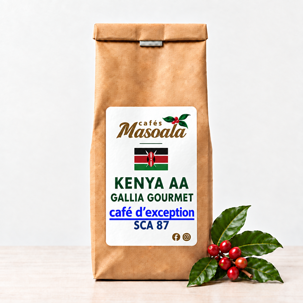Poche Kenya AA Gallia Gourmet, café d’exception bleu souligné