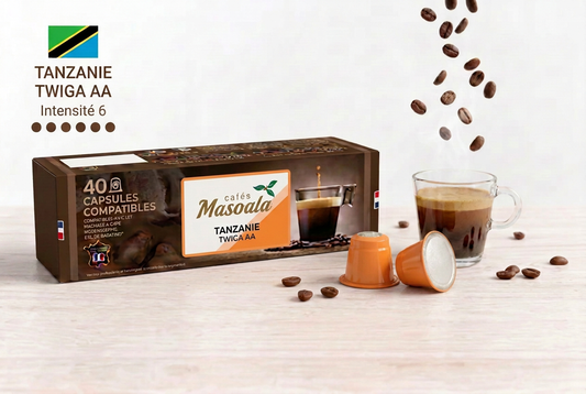 Tanzanie Twiga AA, capsules orange et intensité 6