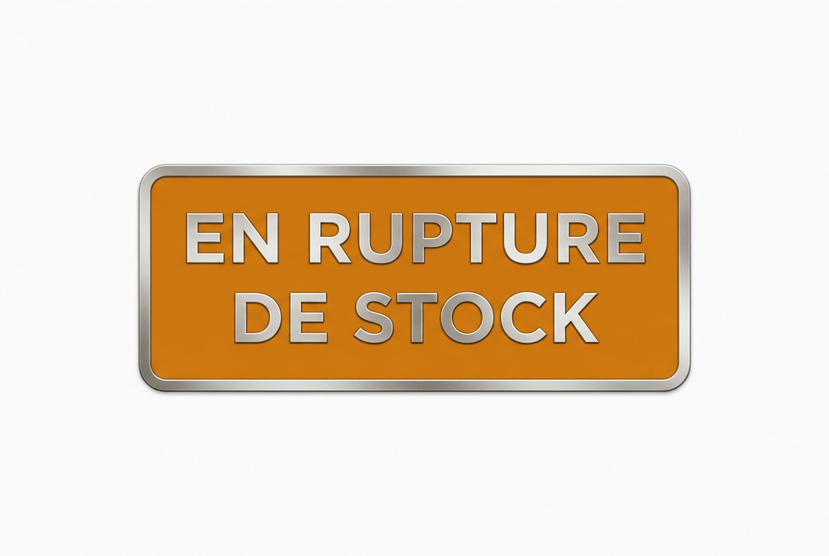 Étiquette En rupture de stock orange et argentée